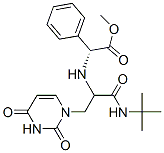 Benzeneacetic acid, alpha-[[1-[(3,4-dihydro-2,4-dioxo-1(2H)-pyrimidinyl)methyl]-2-[(1,1-dimethylethyl)amino]-2-oxoethyl]amino]-, methyl ester, (alphaR)- (9CI) Structure