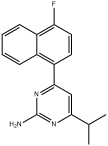 4-(4-FLUORO-1-NAPHTHALENYL)-6-(1-METHYLETHYL)-2-PYRIMIDINAMINE HYDROCHLORIDE 구조식 이미지