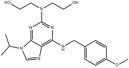 2(BIS-(HYDROXYETHYL)AMINO)-6-(4-METHOXYBENZYLAMINO)-9-ISOPROPYL-PURINE 구조식 이미지