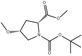 1,2-PYRROLIDINEDICARBOXYLIC ACID, 4-METHOXY-, 1-(1,1-DIMETHYLETHYL) 2-METHYL ESTER, (2R,4R)- Structure