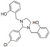 2-(4-클로로페닐)-1,3-비스(2-하이드록시페닐메틸)이미다졸리딘 구조식 이미지