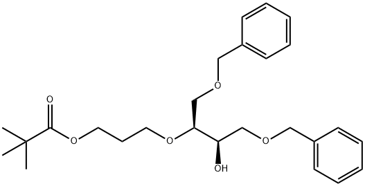 Propanoic acid, 2,2-diMethyl-,3-[(1S,2R)-2-hydroxy-3-(phenylMethoxy)-1-[(phenylMethoxy)Methyl]propoxy]propyl ester Structure
