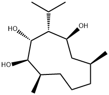 (1R,2R,3R,4S,6S,10R)-6,10-Dimethyl-3-(1-methylethyl)-1,2,4-cyclodecanetriol 구조식 이미지