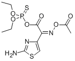 4-THIAZOLEACETIC ACID, ALPHA-[(ACETYLOXY)IMINO]-2-AMINO-, ANHYDRIDE WITH O,O-DIETHYL HYDROGEN PHOSPHOROTHIOATE, (Z)- Structure
