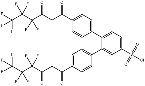 4,4''-Bis(4,4,5,5,6,6,6-heptafluoro-1,3-dioxohexyl)-o-terphenyl-4'-sulfonyl chloride Structure