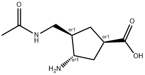 Cyclopentanecarboxylic acid, 3-[(acetylamino)methyl]-4-amino-, (1alpha,3alpha,4beta)- (9CI) Structure