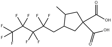 3-(1H,1H-NONAFLUOROPENTYL)-4-METHYLCYCLOPENTANE-1,1-DICARBOXYLIC ACID 구조식 이미지