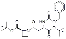 TERT-BUTYL L-N-(3-BENZYLOXYCARBONYLAMINO-3-(S)-TERT-BUTYLCARBOXY-1-OXOPROPYL-AZETIDINE-2-CARBOXYLATE 구조식 이미지