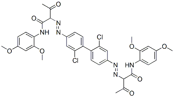 4,4'-Bis[[1-(2,4-dimethoxyphenylamino)-1,3-dioxobutan-2-yl]azo]-2,2'-dichloro-1,1'-biphenyl Structure