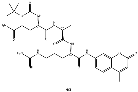 BOC-GLN-ALA-ARG-AMC HCL Structure