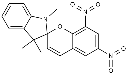 1',3'-Dihydro-1',3',3'-trimethyl-6,8-dinitrospiro[2H-1-benzopyran-2,2'-[2H]indole] 구조식 이미지