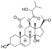 Pregn-5-en-20-one, 11-(acetyloxy)-3,14-dihydroxy-12-(2-hydroxy-3-methy l-1-oxobutoxy)-, (3beta,11alpha,12beta,14beta)- Structure