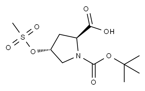 (2S,4R)-1-BOC-4-METHANESULFONYLOXY-PROLINE 구조식 이미지