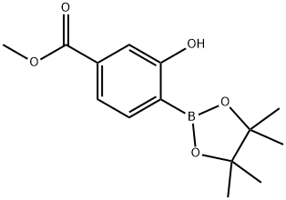 Benzoic acid, 3-hydroxy-4-(4,4,5,5-tetramethyl-1,3,2-dioxaborolan-2-yl)-, methyl ester Structure
