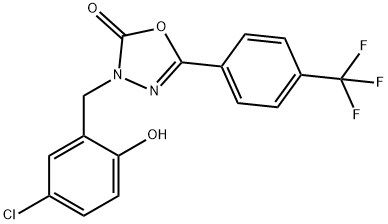 3-[(5-CHLORO-2-HYDROXYPHENYL)METHYL]-5-[4-(TRIFLUOROMETHYL)PHENYL]-1,3,4-OXADIAZOL-2(3H)-ONE 구조식 이미지