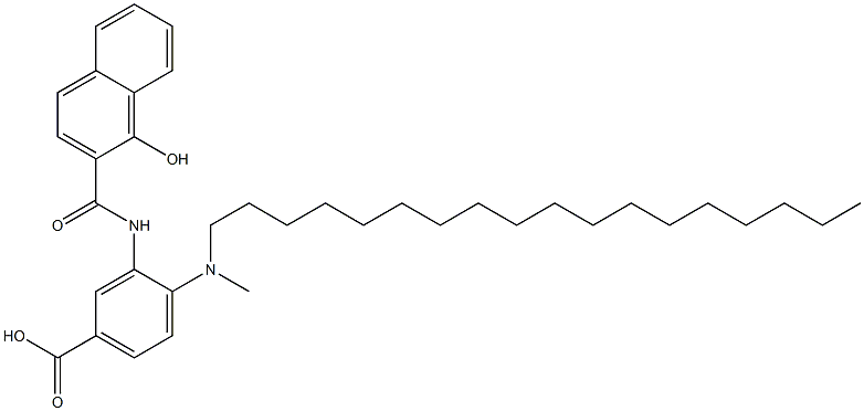 3-[[(1-hydroxy-2-naphthyl)carbonyl]amino]-4-(methyloctadecylamino)benzoic acid  구조식 이미지