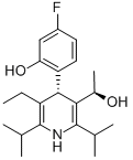 3-Pyridinemethanol, 5-ethyl-4-(4-fluoro-2-hydroxyphenyl)-a-methyl-2,6-bis(1-methylethyl)-, (aR,4S)-rel- (9CI) 구조식 이미지