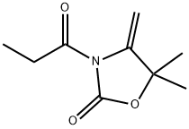 2-Oxazolidinone,  5,5-dimethyl-4-methylene-3-(1-oxopropyl)- 구조식 이미지