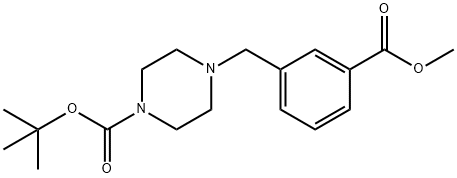 TERT-BUTYL 4-[3-(METHOXYCARBONYL)BENZYL!PIPERAZINE-1-CARBOXYLATE, 97+% Structure