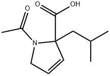 1H-Pyrrole-2-carboxylic  acid,  1-acetyl-2,5-dihydro-2-(2-methylpropyl)- Structure