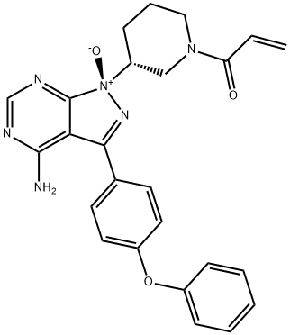 2-Propen-1-one, 1-[(3R)-3-[(1R)-4-amino-1-oxido-3-(4-phenoxyphenyl)-1H-pyrazolo[3,4-d]pyrimidin-1-yl]-1-piperidinyl]- Structure