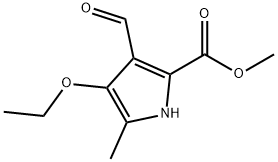 1H-Pyrrole-2-carboxylicacid,4-ethoxy-3-formyl-5-methyl-,methylester(9CI) 구조식 이미지