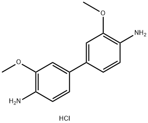 3,3'-디메톡시벤지딘 디수화염화물 구조식 이미지