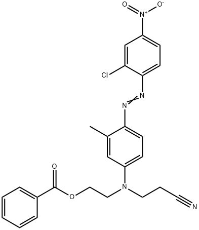 2-[4-[(2-chloro-4-nitrophenyl)azo]-N-(2-cyanoethyl)-3-methylanilino]ethyl benzoate  구조식 이미지