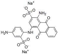 disodium 1-amino-4-(4-amino-2-sulphonatoanilino)-9,10-dihydro-9,10-dioxoanthracene-2-sulphonate 구조식 이미지
