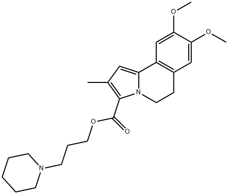 5,6-디히드로-8,9-디메톡시-2-메틸피롤로[2,1-a]이소퀴놀린-3-카르복실산3-피페리디노프로필에스테르 구조식 이미지