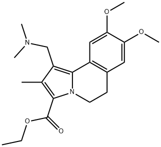 1-[(디메틸아미노)메틸]-5,6-디히드로-8,9-디메톡시-2-메틸피롤로[2,1-a]이소퀴놀린-3-카르복실산에틸에스테르 구조식 이미지
