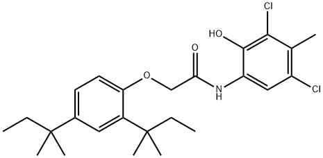 N-(3,5-DICHLORO-2-HYDROXY-4-METHYLPHENYL)-2-(2,4-DI-TERT-PENTYLPHENOXY)-ACETAMIDE Structure
