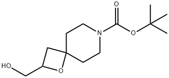 1-Oxa-7-azaspiro[3.5]nonane-7-carboxylic acid, 2-(hydroxyMethyl)-, 1,1-diMethylethyl ester 구조식 이미지
