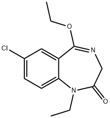 7-Chloro-5-ethoxy-1-ethyl-1H-1,4-benzodiazepin-2(3H)-one 구조식 이미지
