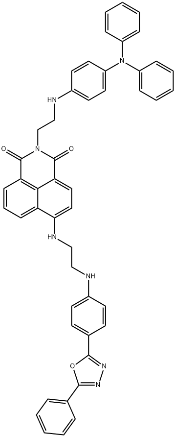 2-2-(4-Diphenylaminophenylamino)ethyl-6-{2-4-(5-phenyl-1,3,4oxadiazol-2-yl)-phenylaminoethylamino}-benzodeisoquinoline-1,3-dione Structure
