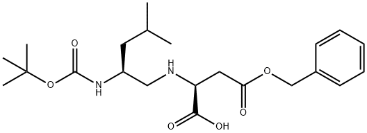 BOC-LEU-PSI(CH2NH)-ASP(OBZL)-OH Structure