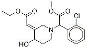 (3E)-α-(2-Chlorophenyl)-3-(2-ethoxy-2-oxoethylidene)-4-hydroxy-1-piperidineaceticAcidMethylEster(DiastereoMers의혼합물) 구조식 이미지