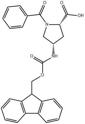 L-Proline, 1-benzoyl-4-[[(9H-fluoren-9-ylmethoxy)carbonyl]amino]-, (4S)- (9CI) 구조식 이미지