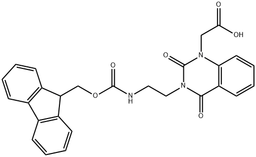 FMOC-3-(2-AMINOETHYL)-1-CARBOXYMETHYL-QUINAZOLINE-2,4-DIONE 구조식 이미지