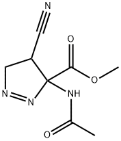 3H-Pyrazole-3-carboxylicacid,3-(acetylamino)-4-cyano-4,5-dihydro-,methyl 구조식 이미지