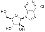 6-클로로-9-(2-C-메틸-베타-D-리보푸라노실)-9H-퓨린 구조식 이미지