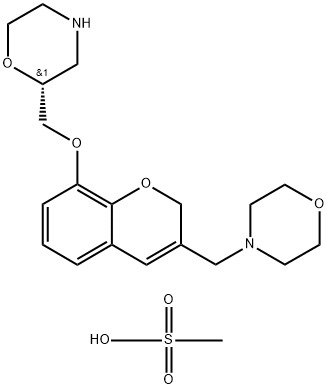 (2R)-2-[[[3-(4-MORPHOLINYLMETHYL)-2H-1-BENZOPYRAN-8-YL]OXY]METHYL]MORPHOLINE DIMETHANESULFONATE Structure