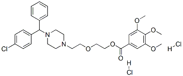 2-[2-[4-[(4-chlorophenyl)-phenyl-methyl]piperazin-1-yl]ethoxy]ethyl 3, 4,5-trimethoxybenzoate dihydrochloride 구조식 이미지