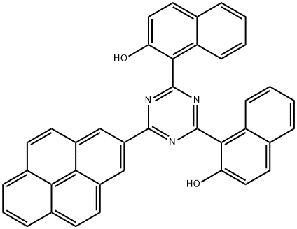 1,1'-[6-(pyren-2-yl)-1,3,5-triazine-2,4-diyl]bis(2-naphthol)  구조식 이미지