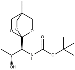 1,1-DIMETHYLETHYL (1S,2R)-2-HYDROXY-1-(4-METHYL-2,6,7-TRIOXABICYCLO[2.2.2]OCTANYL)PROPYLCARBAMATE Structure