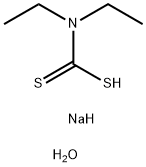 Sodium diethyldithiocarbamate trihydrate 구조식 이미지