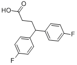4,4-비스(4-플루오로페닐)부티르산 구조식 이미지