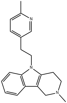 2,3,4,5-Tetrahydro-2-methyl-5-[2-(6-methyl-3-pyridyl)ethyl]-1H-pyrido[4,3-b]indole 구조식 이미지