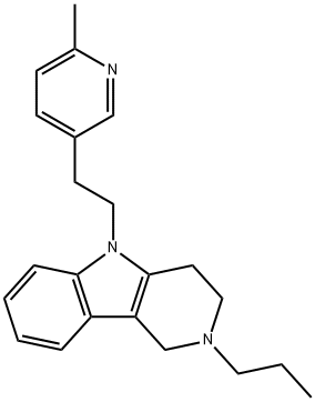 1H-Pyrido(4,3-b)indole, 2,3,4,5-tetrahydro-5-(2-(6-methyl-3-pyridyl)et hyl)-2-propyl- 구조식 이미지