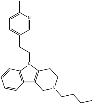 2,3,4,5-Tetrahydro-2-butyl-5-(2-(6-methyl-3-pyridyl)ethyl)-1H-pyrido(4 ,3-b)indole 구조식 이미지